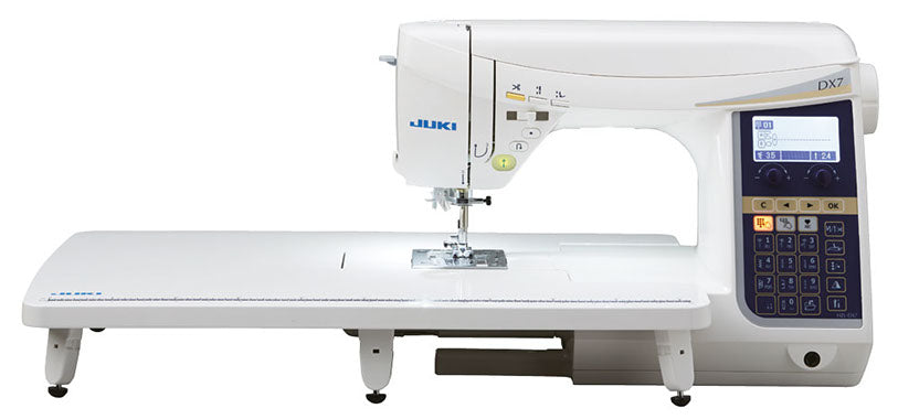 HZL-DX7 - V287 stitches, 4 fonts for letters, box-feed feeding, automatic thread cutting, float function. A studio machine with industrial functions.